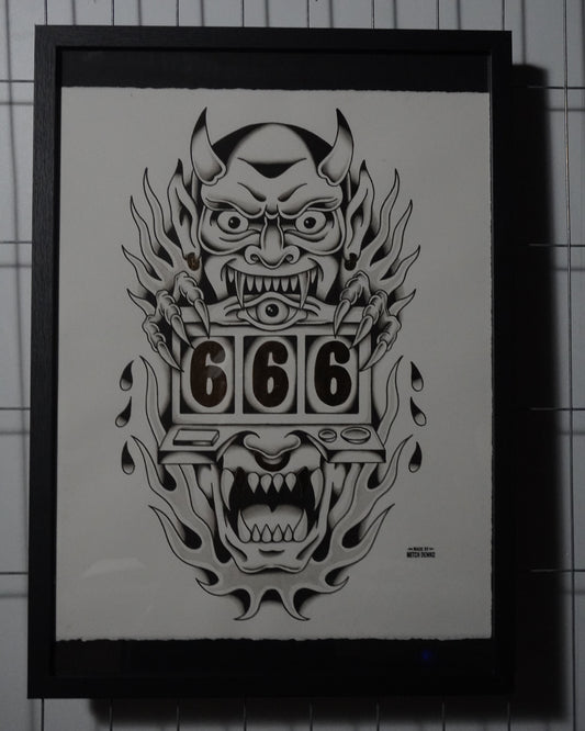 'The Unholy Jackpot' - Original artwork by Mitch Demko (2025)